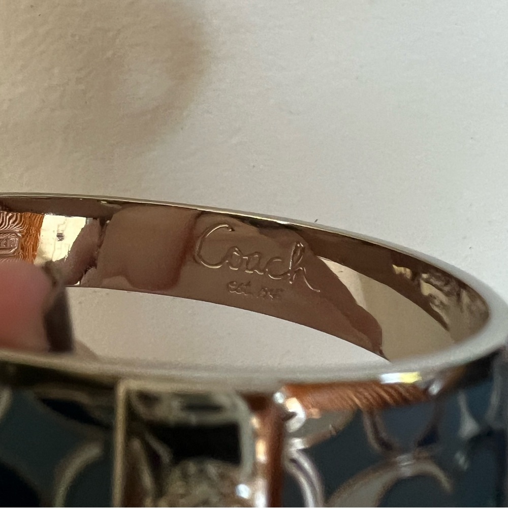 Vintage Coach Silver and Blue Bangle Bracelet - Picture 3 of 3